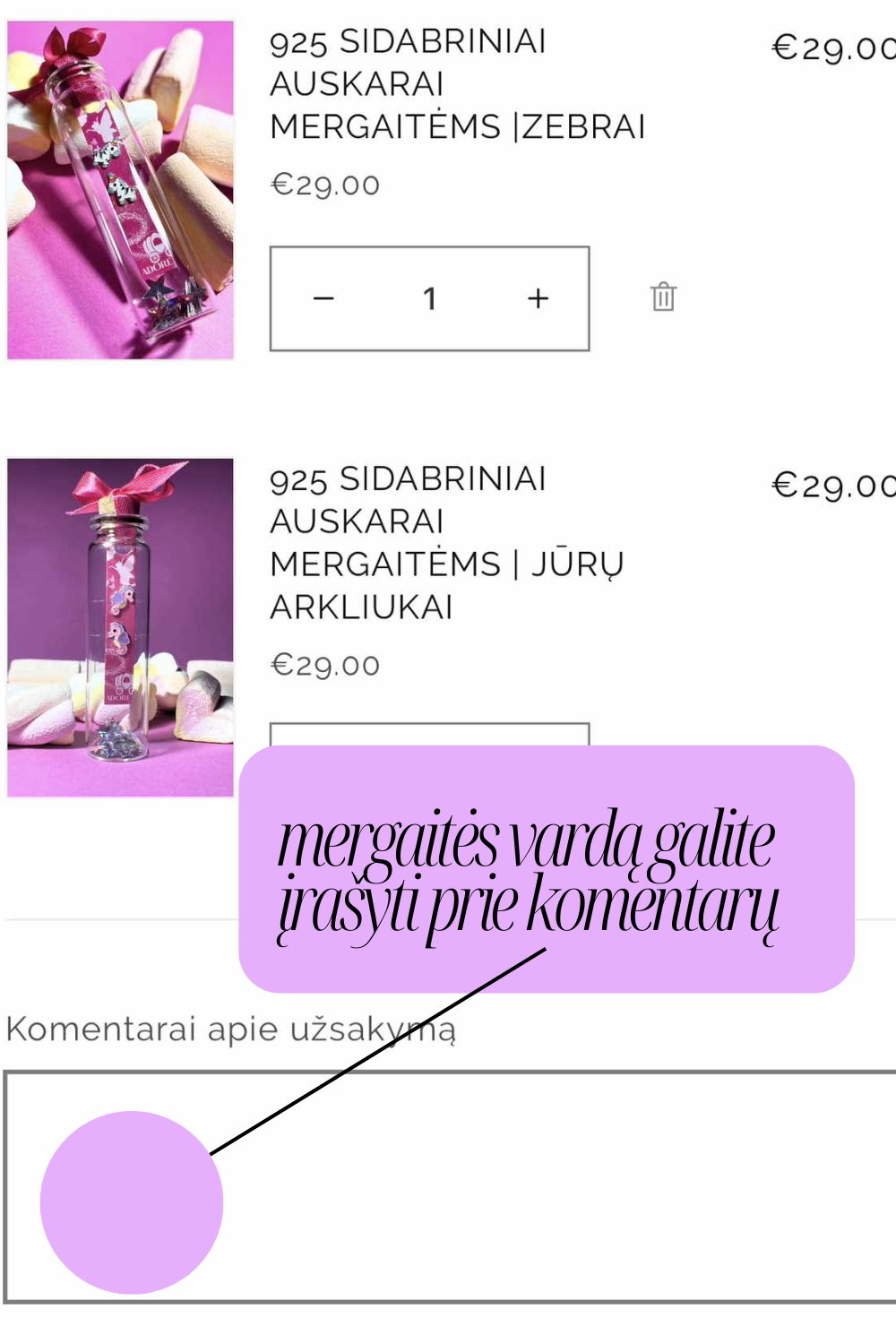 925 SIDABRINIAI AUSKARAI MERGAITĖMS | KASPINĖLIAI