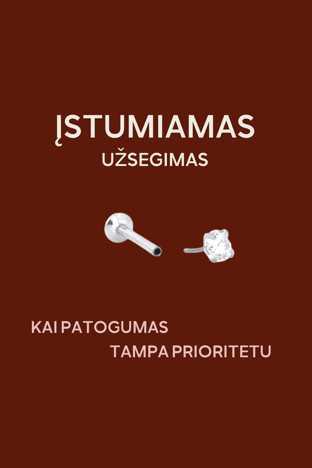 AUSKARAS SU CIRKONIU | ĮSTUMIAMAS UŽSEGIMAS