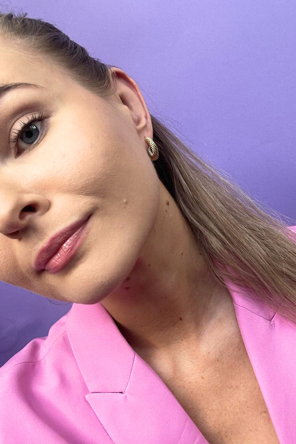 paauksuoti c formos hoops auskarai moterims