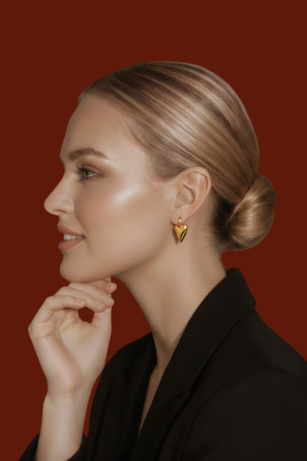 AUKSO SPALVOS HOOPS SU ŠIRDELE