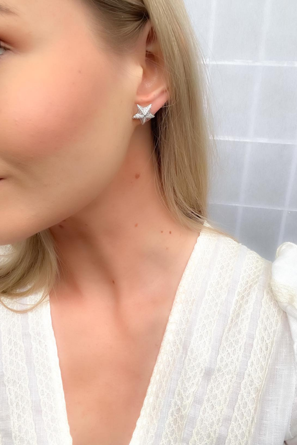 Waterproof gold stud minimal earrings for women