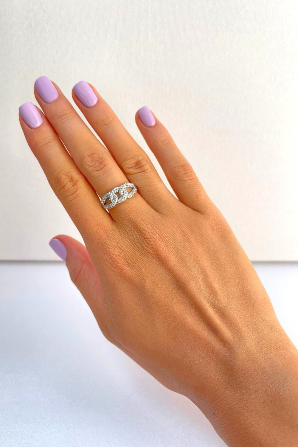 rhodium plated waterproof women ring jewelry gift idea