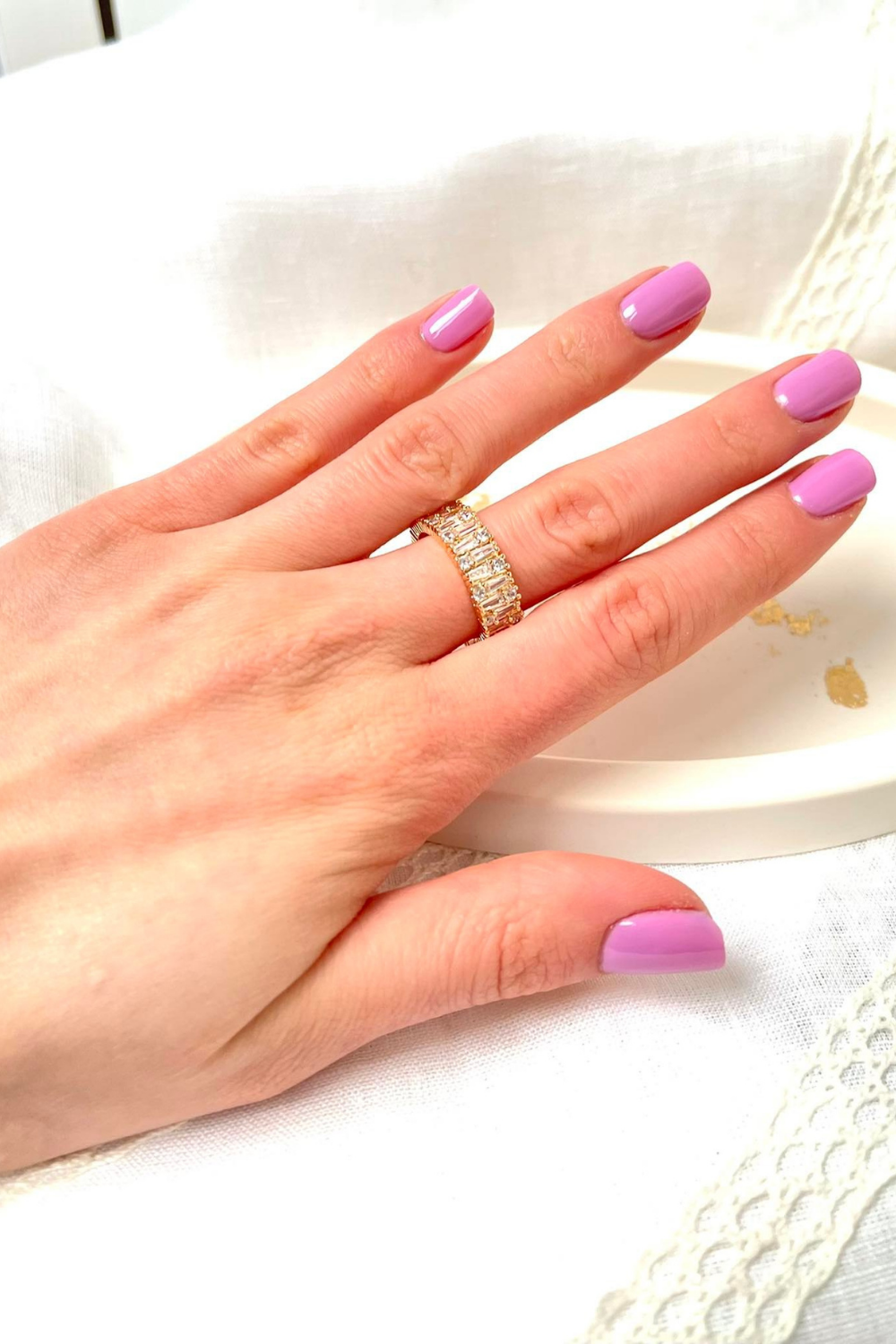 gold plated waterproof women ring jewelry gift idea
