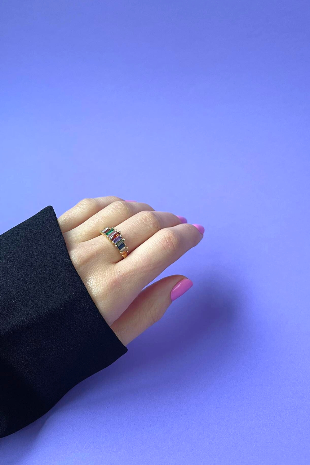 women gold plated stacking ring waterproof jewelry gift idea