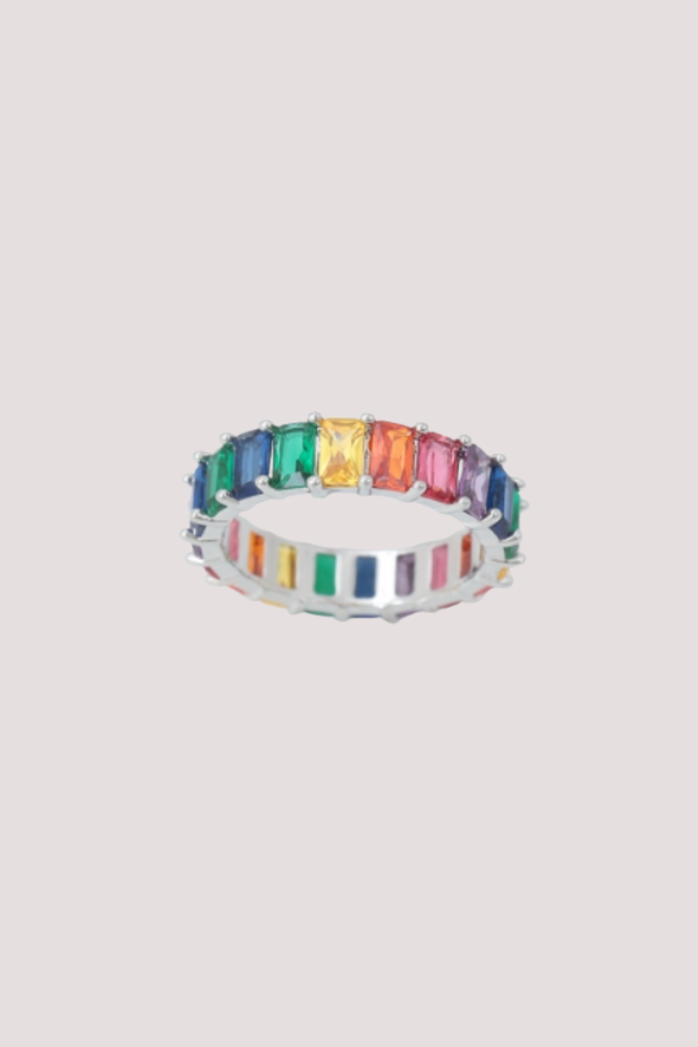 Rhodium plated waterproof women ring jewelry gift idea