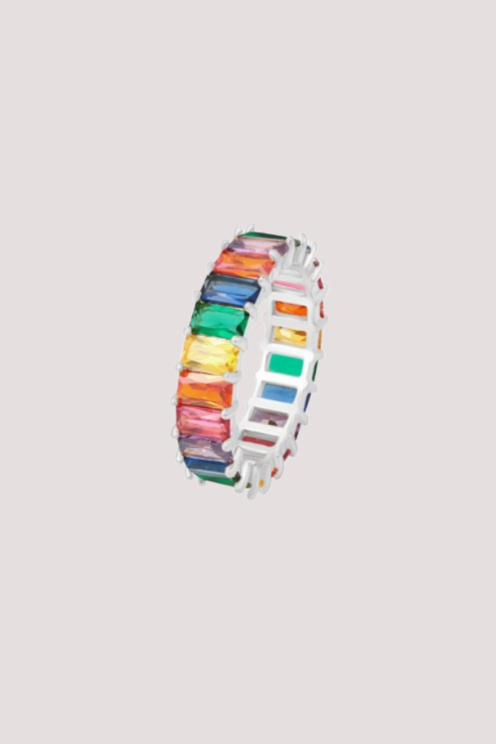 Rhodium plated waterproof women ring jewelry gift idea