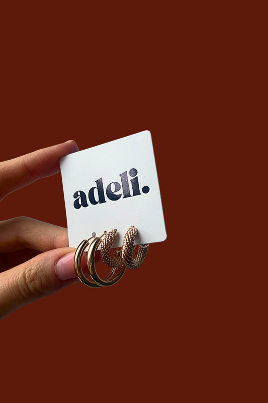 AUSKARŲ DERINYS ROSE GOLD