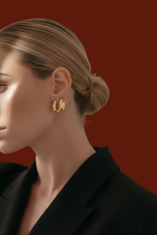 AUKSO SPALVOS KLASIKINIAI HOOPS | MIDI