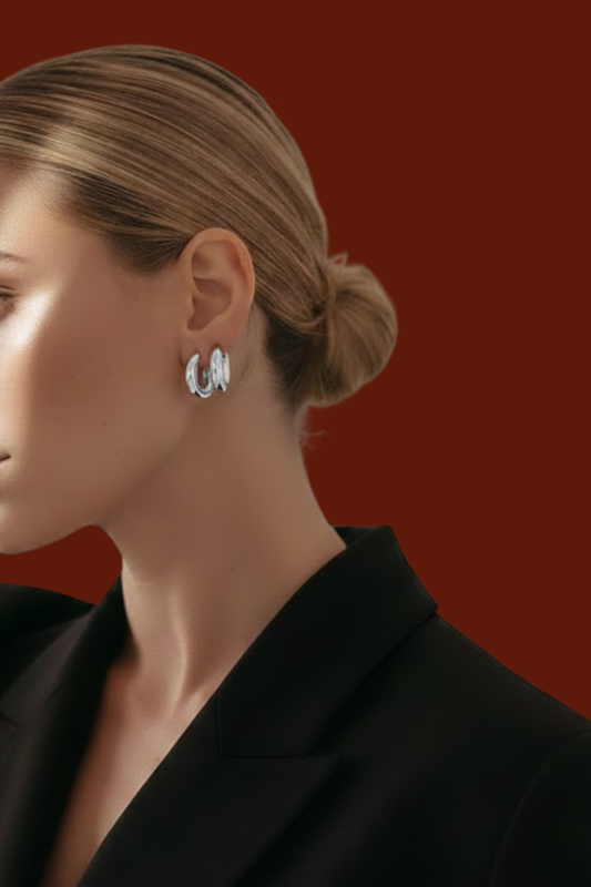 SIDABRO SPALVOS KLASIKINIAI HOOPS | MIDI