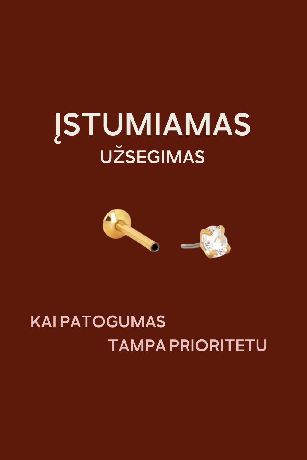 AUSKARAS SU CIRKONIU | ĮSTUMIAMAS UŽSEGIMAS