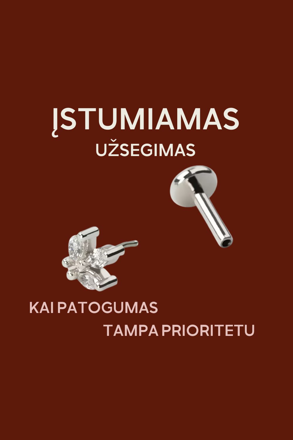 AUSKARAS SU CIRKONIAIS | ĮSTUMIAMAS UŽSEGIMAS