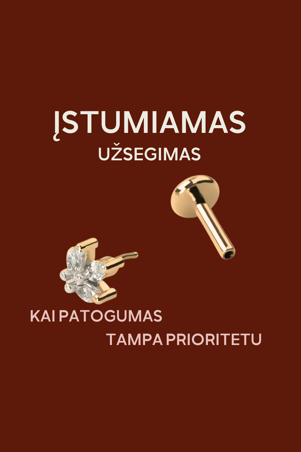 AUSKARAS SU CIRKONIAIS | ĮSTUMIAMAS UŽSEGIMAS